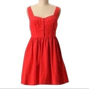 Anthropologie Maeve Red Corduroy Dress